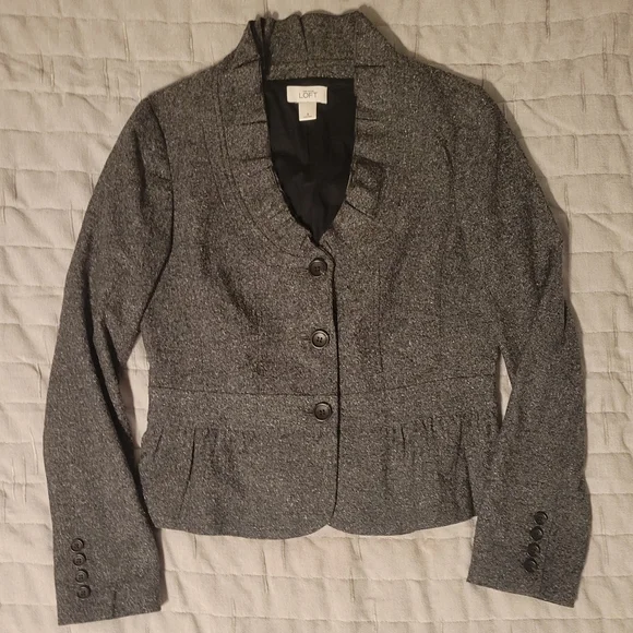 LOFT Women's Gray Blazer Jacket - Picture 1 of 4